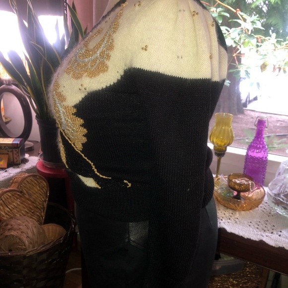 Vintage 80’s - Dana Scott- acrylic , nylon sweater with puffed sleeves- sparkles - Picture 9 of 11